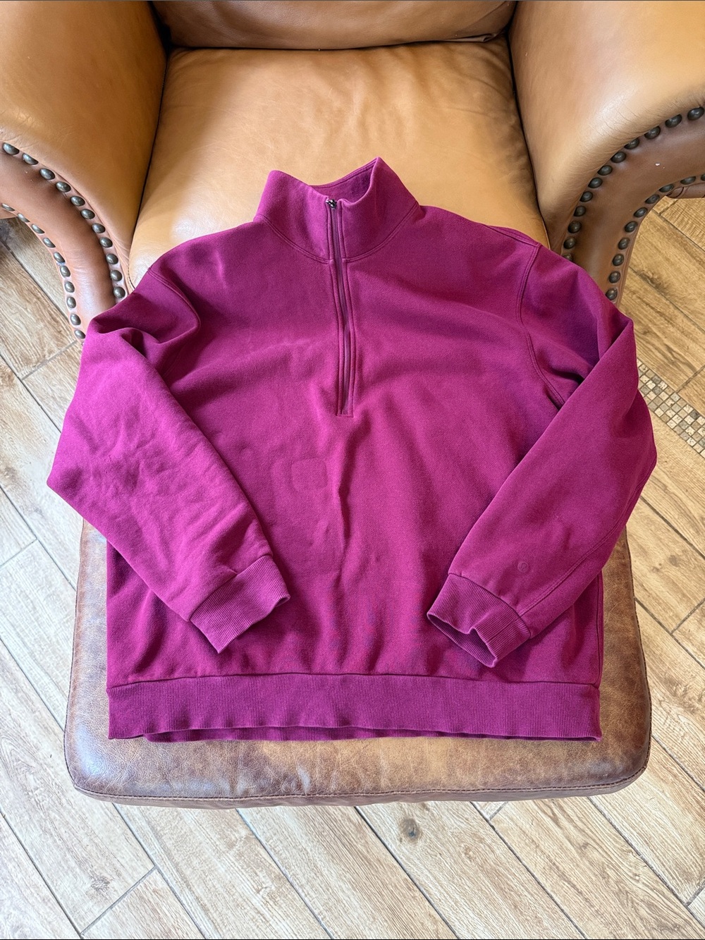 Men’s Lululemon Steady State Half Zip Sz Large Magenta Burgundy M72